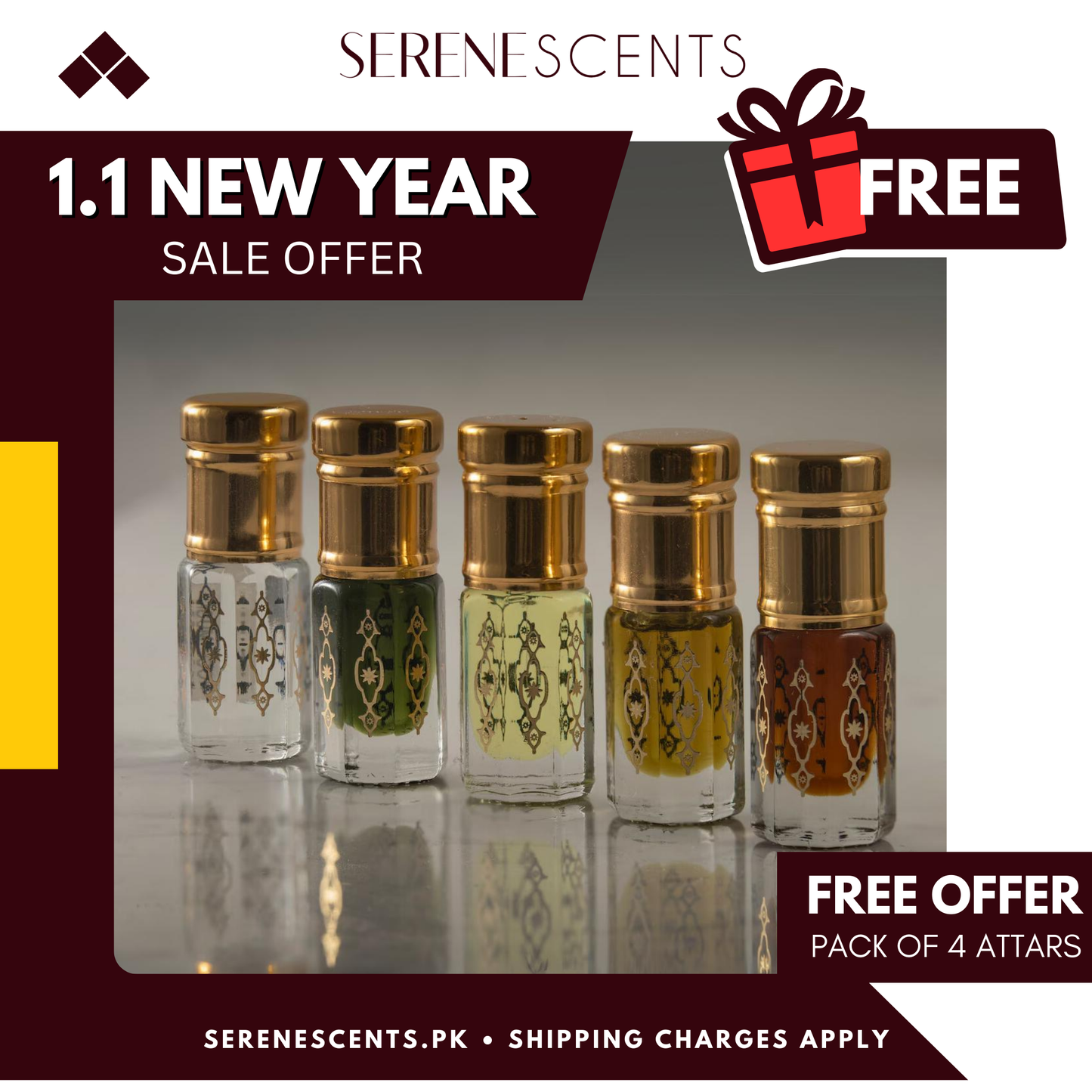1. 1 New Year Sale Sale Offer - Pack Of 4 FREE Attars